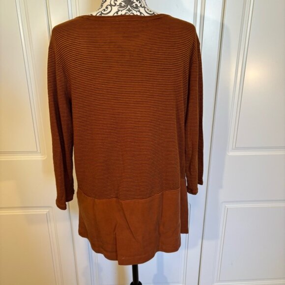 Cut Loose loose tunic with stripes and solid and front patch pockets women's S - Picture 5 of 7